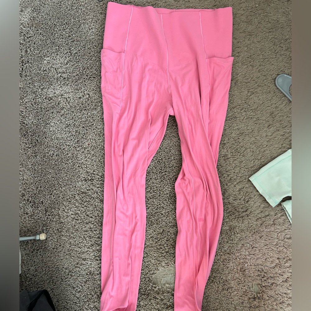 Pink Offline High-Waisted Leggings